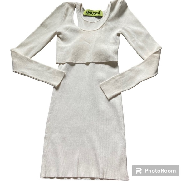 GAUGE81 Khota Knit Double-Layered Dress Sz XS Ivory - Picture 7 of 14